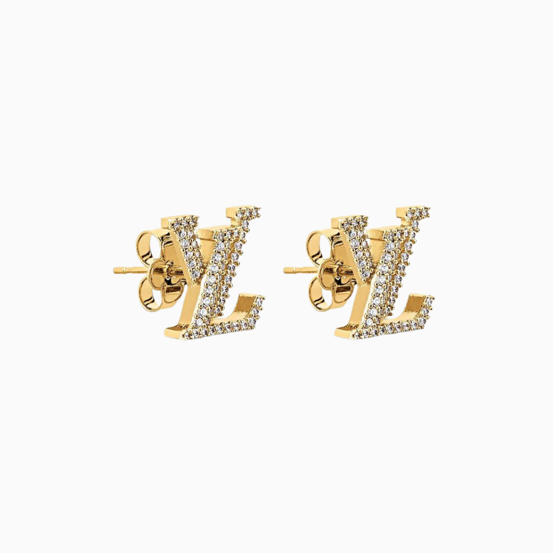 Sparkling Louis Vuitton LV Studs