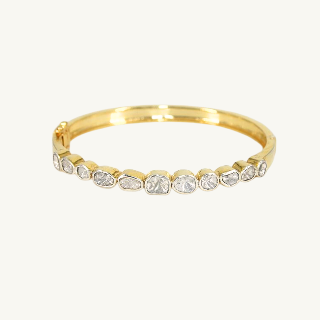 Tarnish-Free White Gemstone Bangle