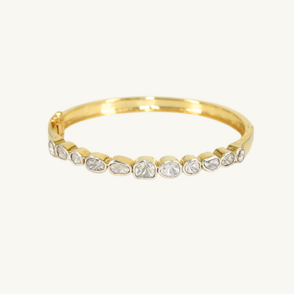 Tarnish-Free White Gemstone Bangle
