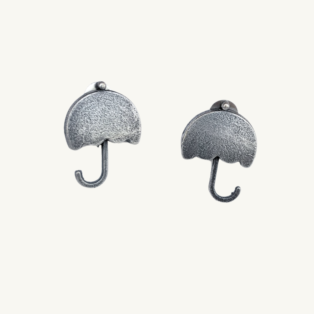 Silver Umbrella Stud Earring