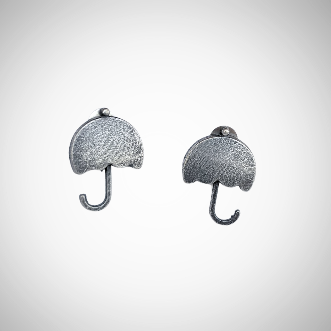 Silver Umbrella Stud Earring