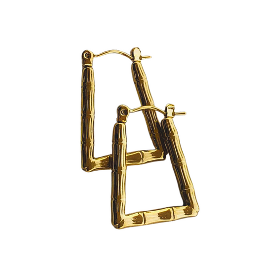 Bold SquareTextured Chunky Hoops