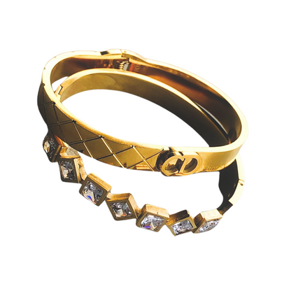 Tarnish-Free White Gemstone Bangle