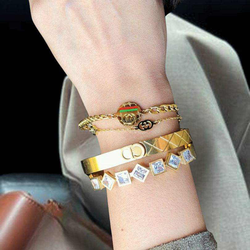 Tarnish-Free White Gemstone Bangle