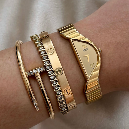 Cartier Inspired Nail, Love & Charm Bangle Set