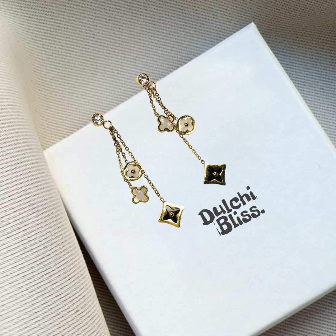 Four-Leaf Covers Dangle Earring