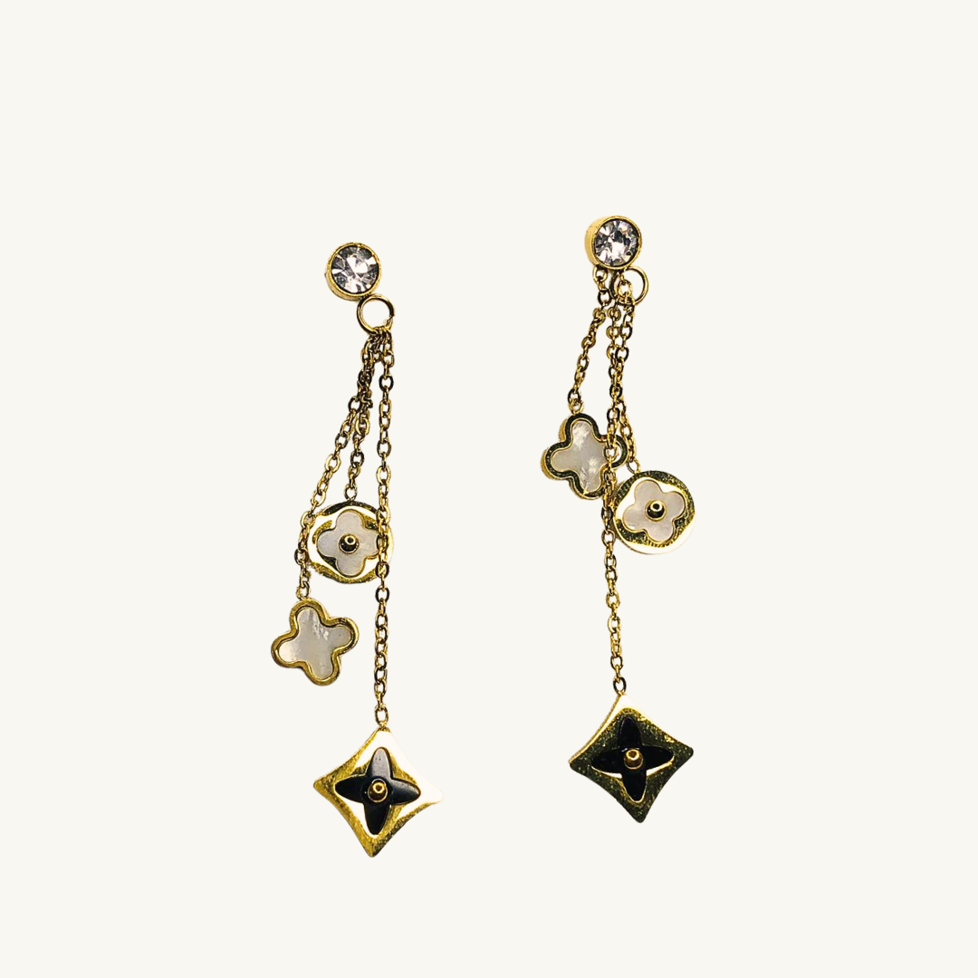Four-Leaf Covers Dangle Earring