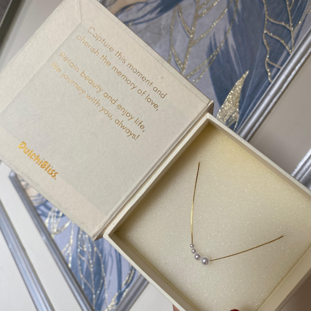  Pearl-style bead necklace in a DulchiBliss kraft gift box